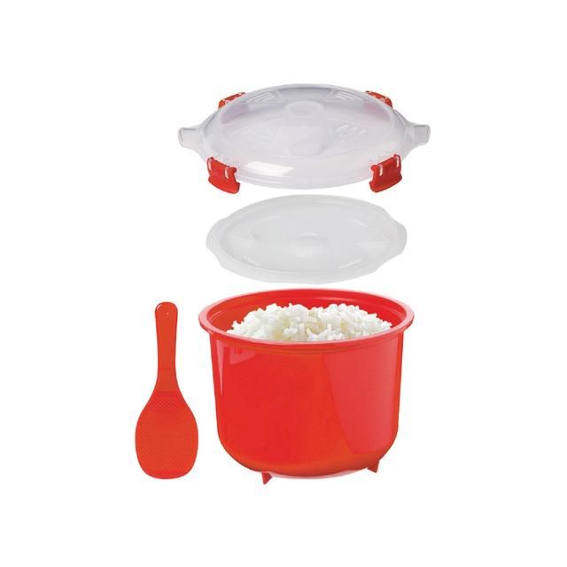 Sistema Plastic Microwave Rice Steamer Red 2.6L