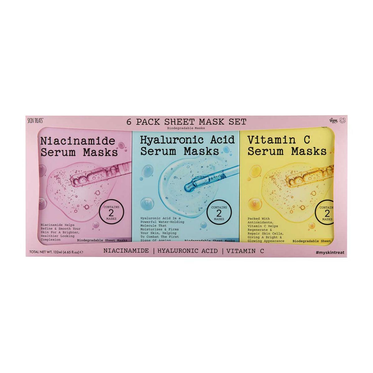 Skin Treats 6pack Serum Sheet Mask Gift Set