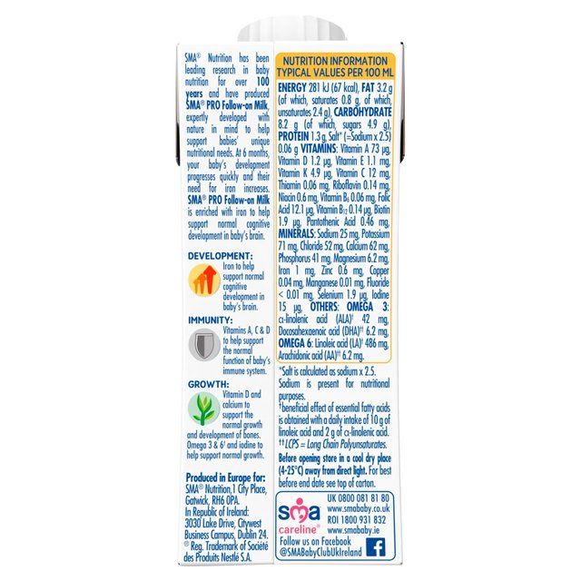 SMA Pro 2 Follow-on Milk Ready to Use 6 mths+ 200ml