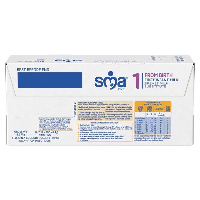 SMA PRO First Infant Milk 12 x 200ml