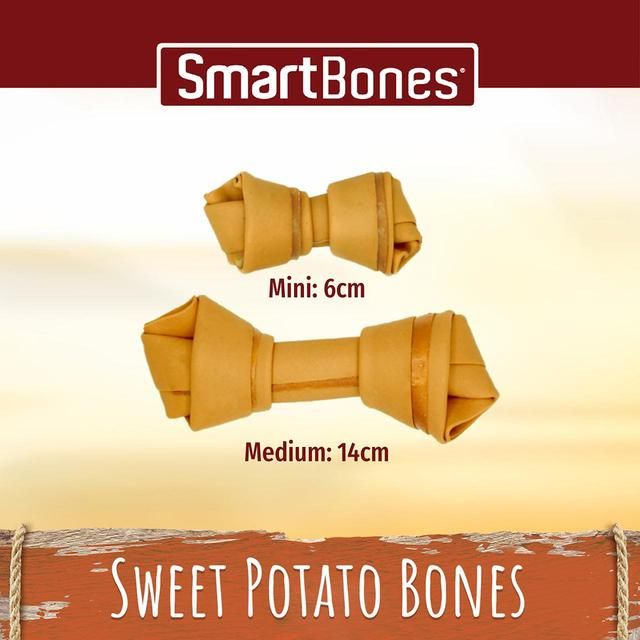 SmartBones 2 Medium Sweet Potato Rawhide Free Bone Dog Treats 158g