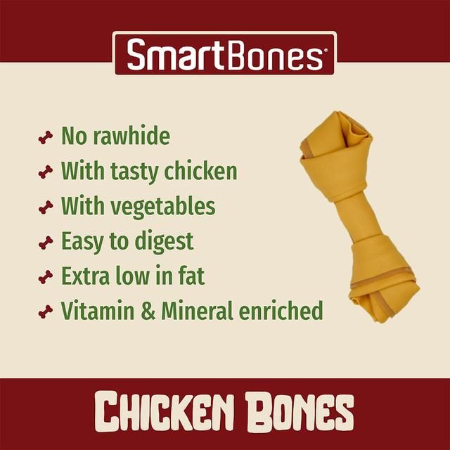 SmartBones Large Chicken Rawhide Free Bone Dog Treat 109g