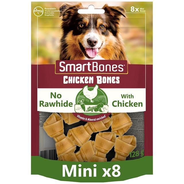 SmartBones Mini Chicken Rawhide Free Bones Dog Treats 128g