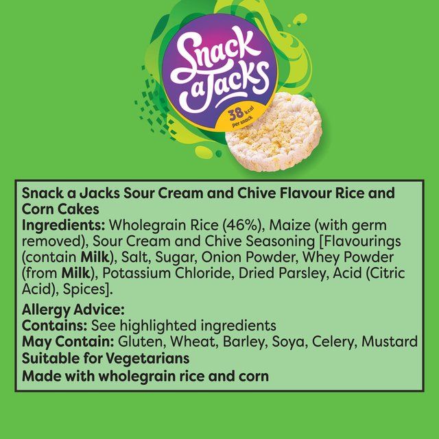 Snack a Jacks Sour Cream & Chive Sharing Rice Cakes   117g