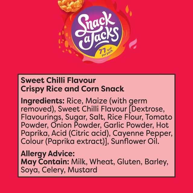 Snack a Jacks Sweet Chilli Multipack Rice Cakes   5 per pack