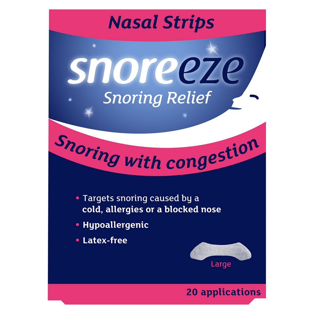 Snoreeze Snoring Relief Nasal Strips Large - 20 Applications