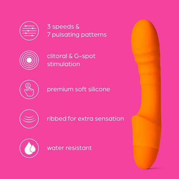 So Divine Pash Ribbed Vibrator Orange