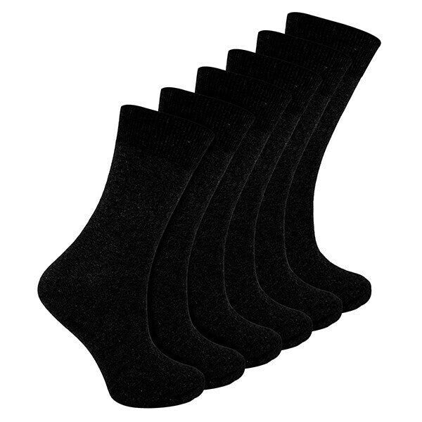 Sock Snob 6 Pk Children's Cotton Rich School Socks 4-6 UK Black / 6EA