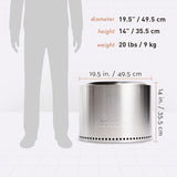 Solo Stove Bonfire 2.0 Wood Burning Stainless Steel Fire Pit Bundle