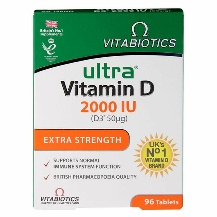 Vitabiotics Ultra Vitamin D 2000 IU Extra Strength 96 Tablets Vitamin D Boots