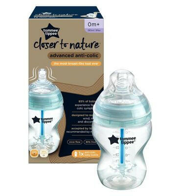 Tommee Tippee Advanced Anti-Colic Baby Bottle, 260ml, Self-Sterilising, Pack of 1 Baby Accessories & Cleaning Boots