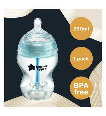 Tommee Tippee Advanced Anti-Colic Baby Bottle, 260ml, Self-Sterilising, Pack of 1 Baby Accessories & Cleaning Boots