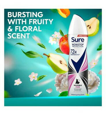 Sure Invisible Pure Nonstop Protection Anti-perspirant Deodorant Aerosol 150 ml Deodorants Boots