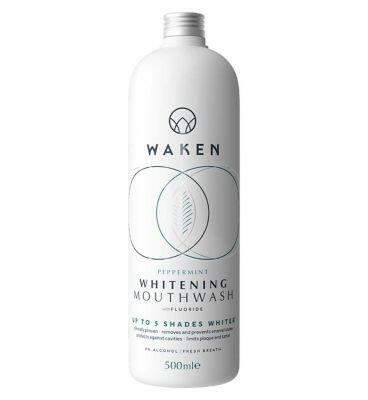Waken Whitening Peppermint Mouthwash 500ml Dental Boots