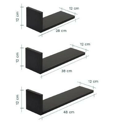 Tutti Bambini Rio Set of Three L-Shaped Wall Shelves - Slate Grey GOODS Boots