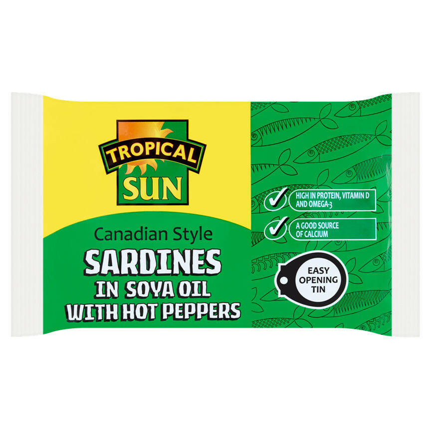 Tropical Sun Sardines in Soya Oil with Hot Peppers GOODS ASDA
