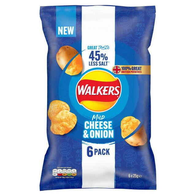 Walkers Less Salt Mild Cheese & Onion Multipack Crisps GOODS ASDA