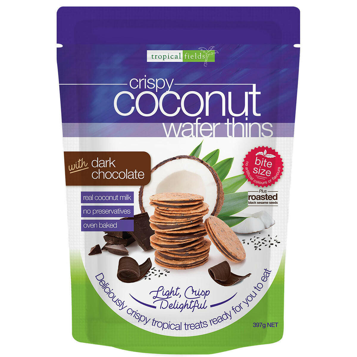 Tropical Fields Coconut Wafer Thins with Dark Chocolate, 397g GOODS Costco UK