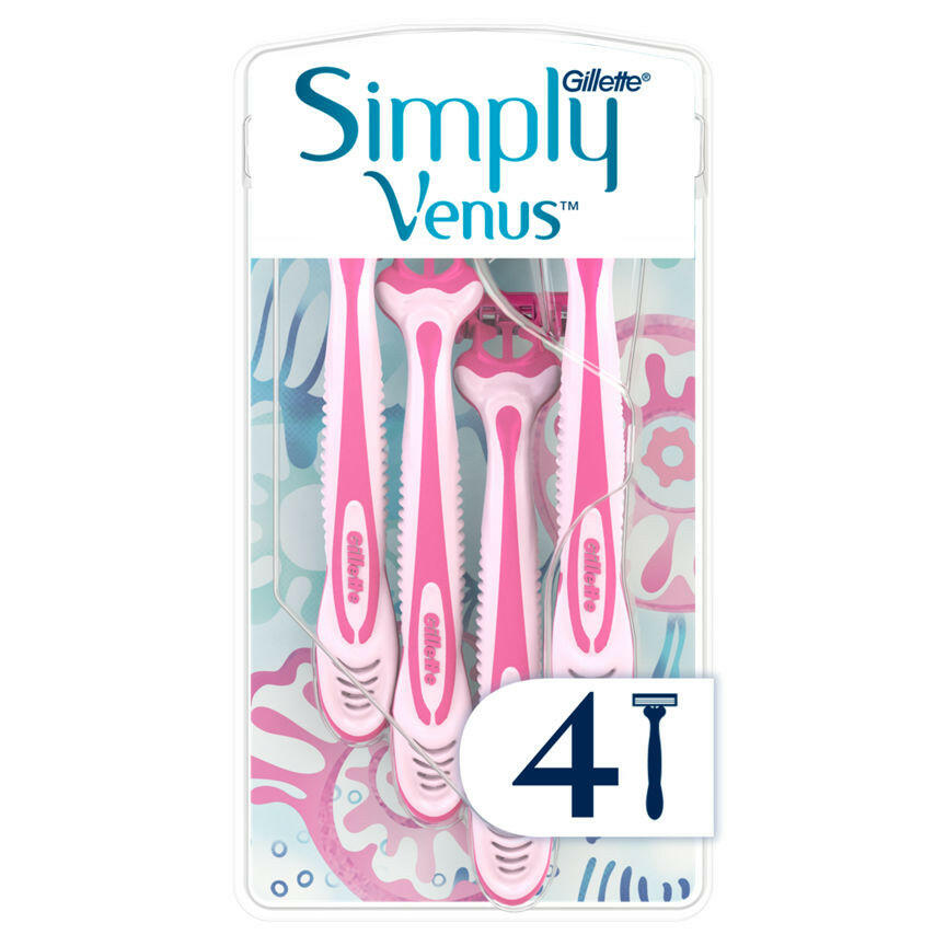 Venus 3 Blade Disposable Razors 4 Pack Women's Toiletries ASDA