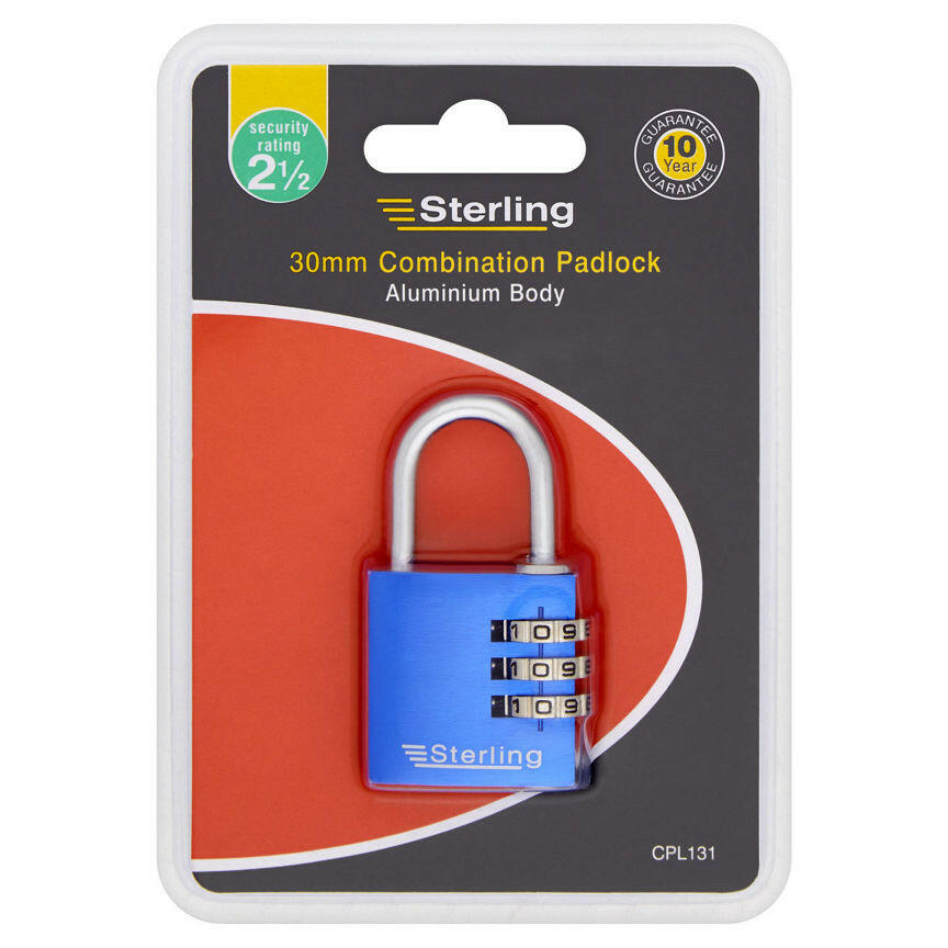 Sterling Combination Padlock DIY ASDA