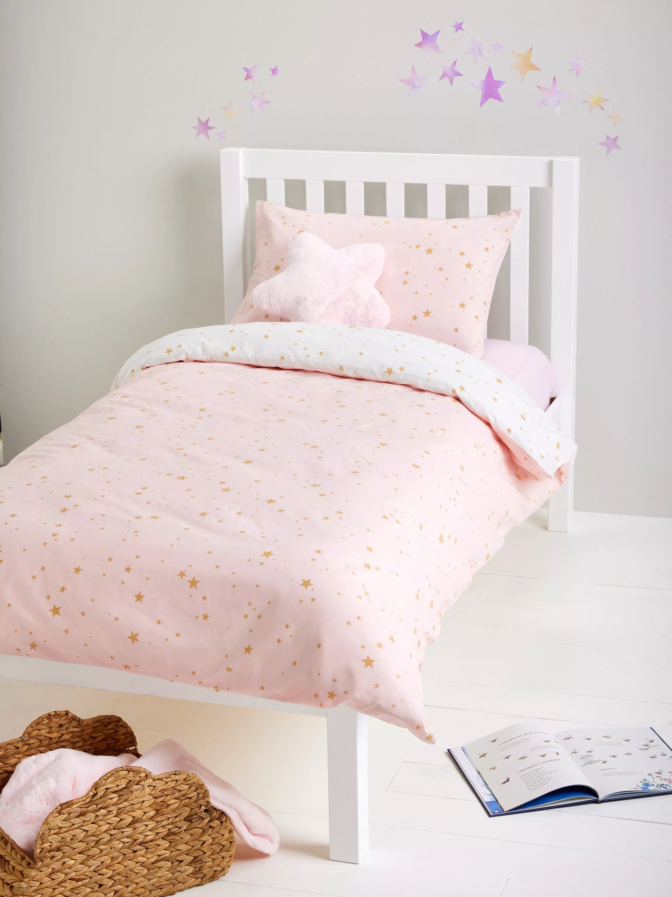 John Lewis Easy Care Stardust Reversible Duvet Cover and Pillowcase Set - McGrocer