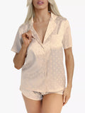 Wolf & Whistle Spots Satin Pyjama Set, Champagne - McGrocer