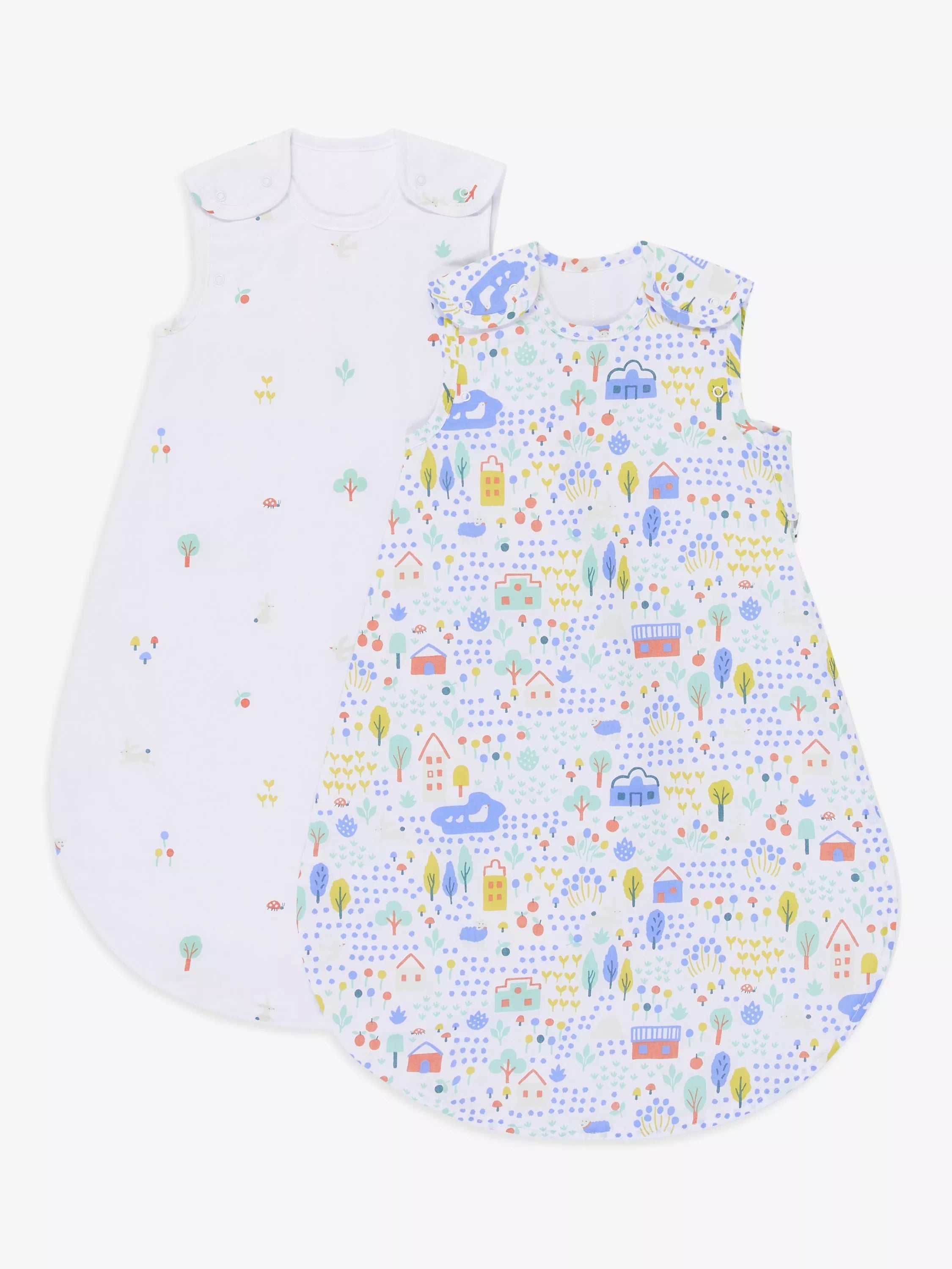 John Lewis ANYDAY Happy Houses Baby Sleeping Bag, 1 Tog, Pack of 2 - McGrocer