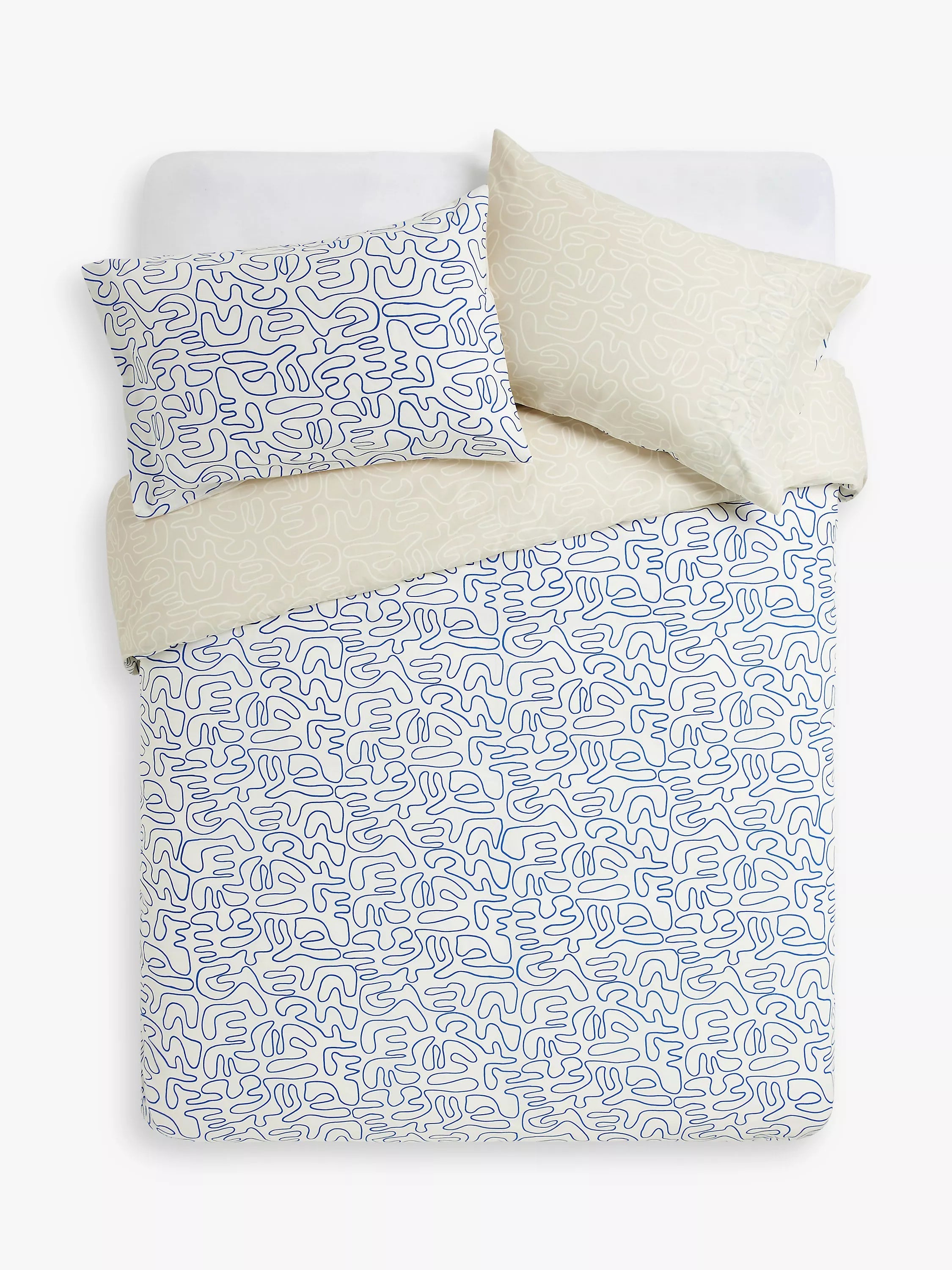 John Lewis ANYDAY Scribble Reversible Cotton Duvet Cover Set - McGrocer
