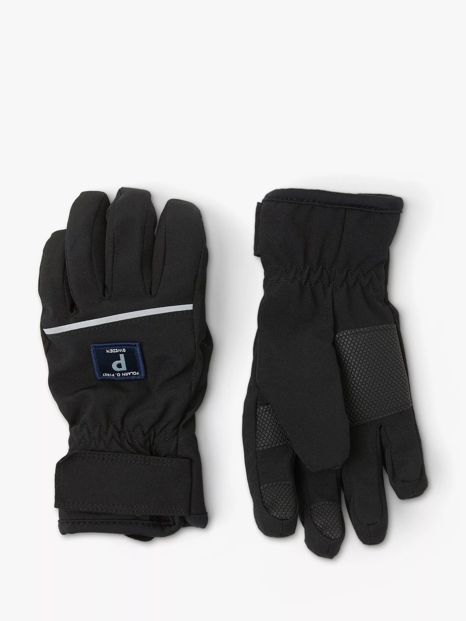 Polarn O. Pyret Kids' Soft Shell Gloves, Black - McGrocer