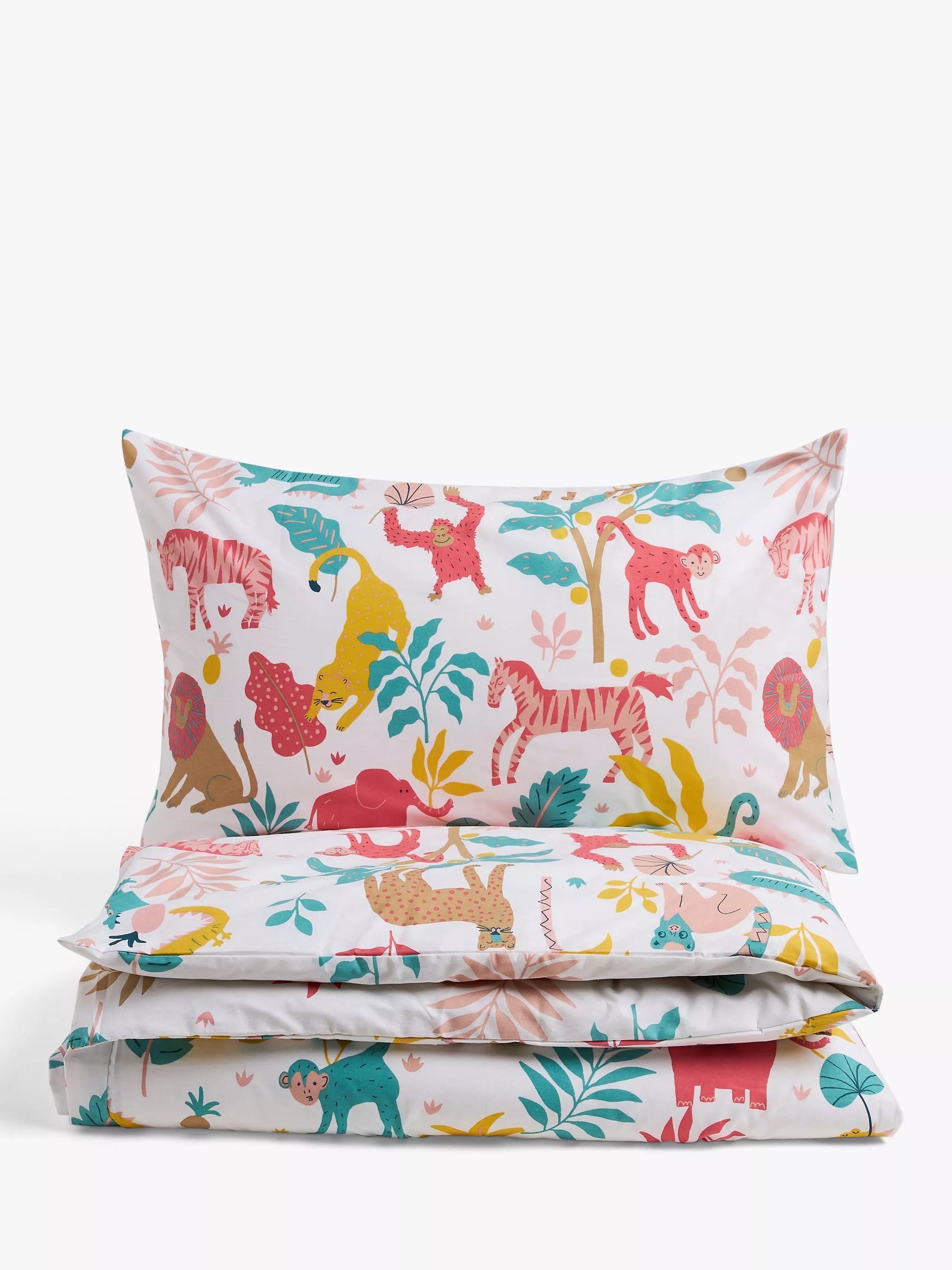 John Lewis ANYDAY Easy Care Jungle Print Duvet Cover and Pillowcase Set - McGrocer