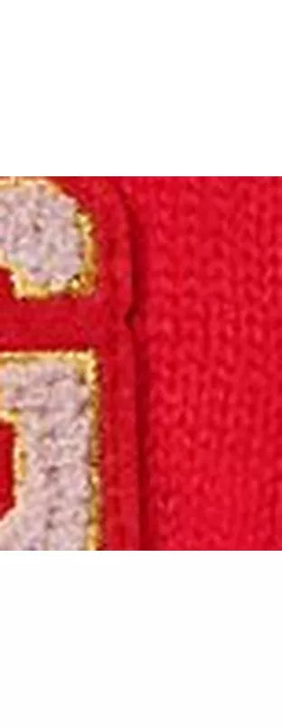 Small Stuff Kids' Initial Knitted Gloves, Red/Multi - McGrocer