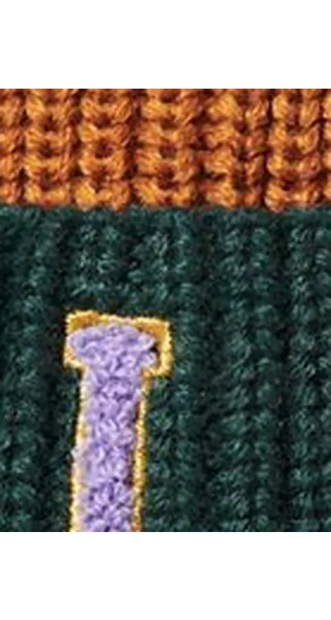 Small Stuff Kids' Initial Knitted Beanie Hat, Beige - McGrocer