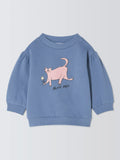 John Lewis ANYDAY Baby Cat Cotton Sweatshirt, Blue - McGrocer