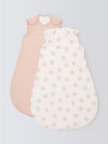 John Lewis ANYDAY Spot Print Baby Sleeping Bag, 2.5 Tog, Pack of 2, Plaster Pink - McGrocer