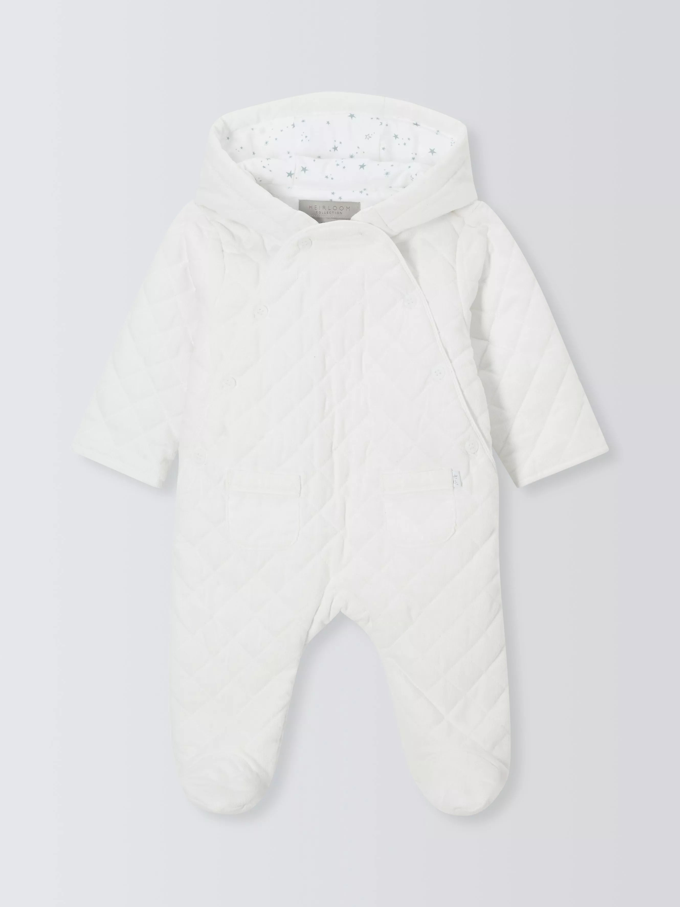 John Lewis Heirloom Collection Baby Snowsuit, White - McGrocer