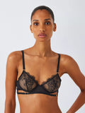AND/OR Natalie Floral Lace Bra, Black - McGrocer