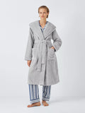 John Lewis Chevron Hooded Dressing Gown, Silver - McGrocer
