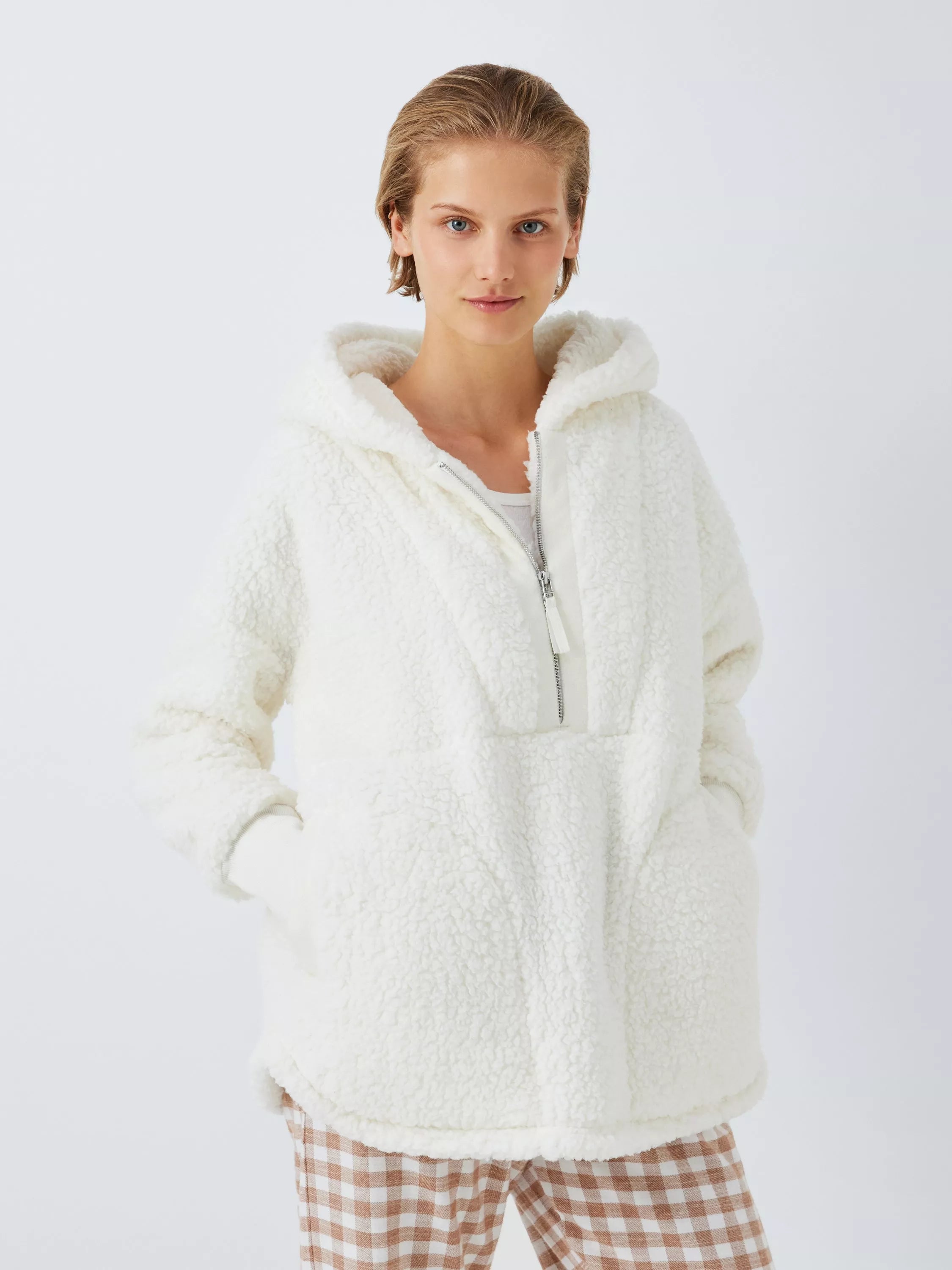 John Lewis Half Zip Borg Lounge Top - McGrocer