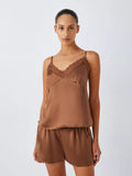 John Lewis Silk Camisole Pyjama Set, Toffee - McGrocer