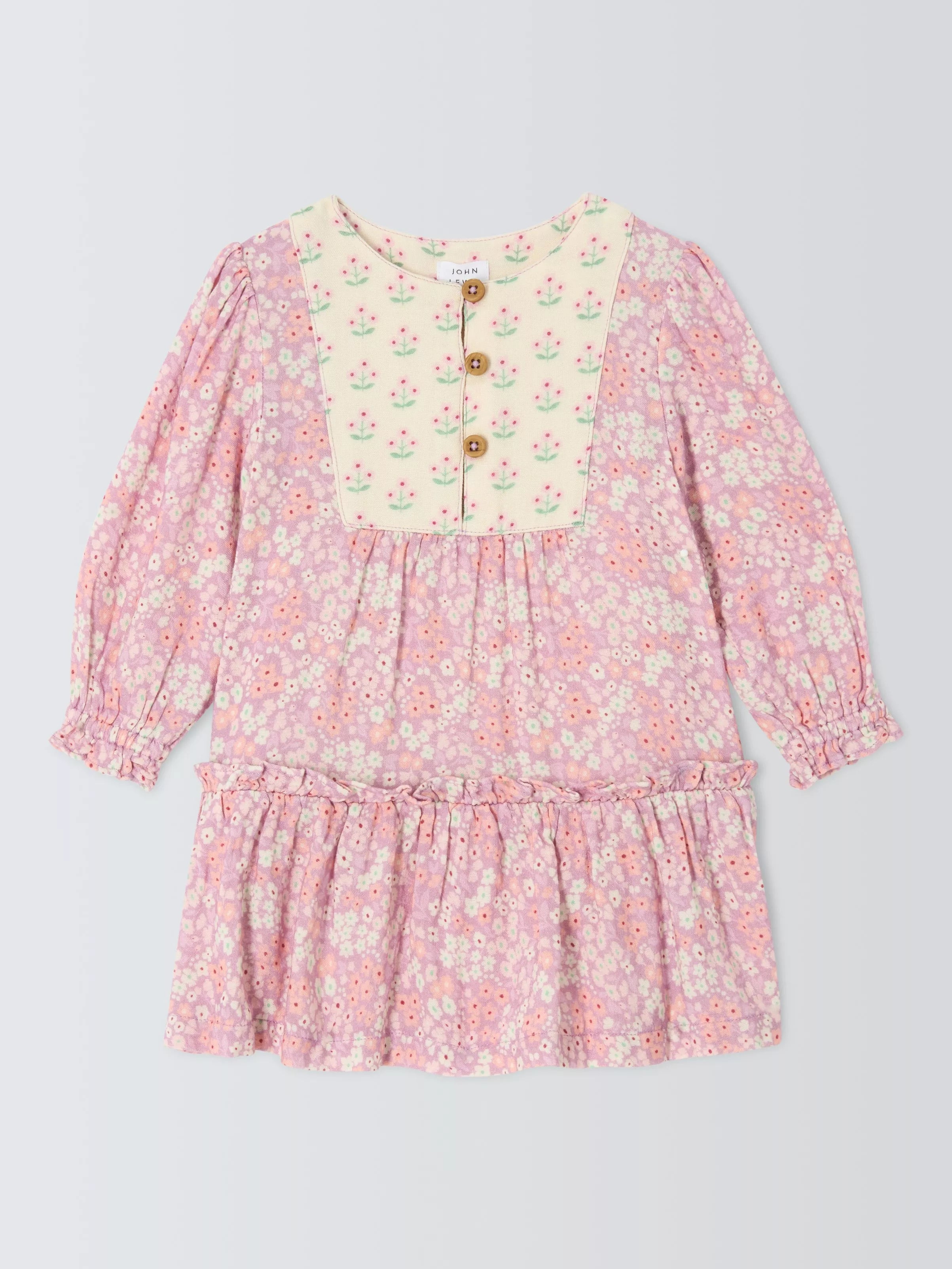 John Lewis Baby Patchwork Floral Dress, Multi - McGrocer