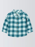 John Lewis Baby Cotton Check Shirt, Blue - McGrocer