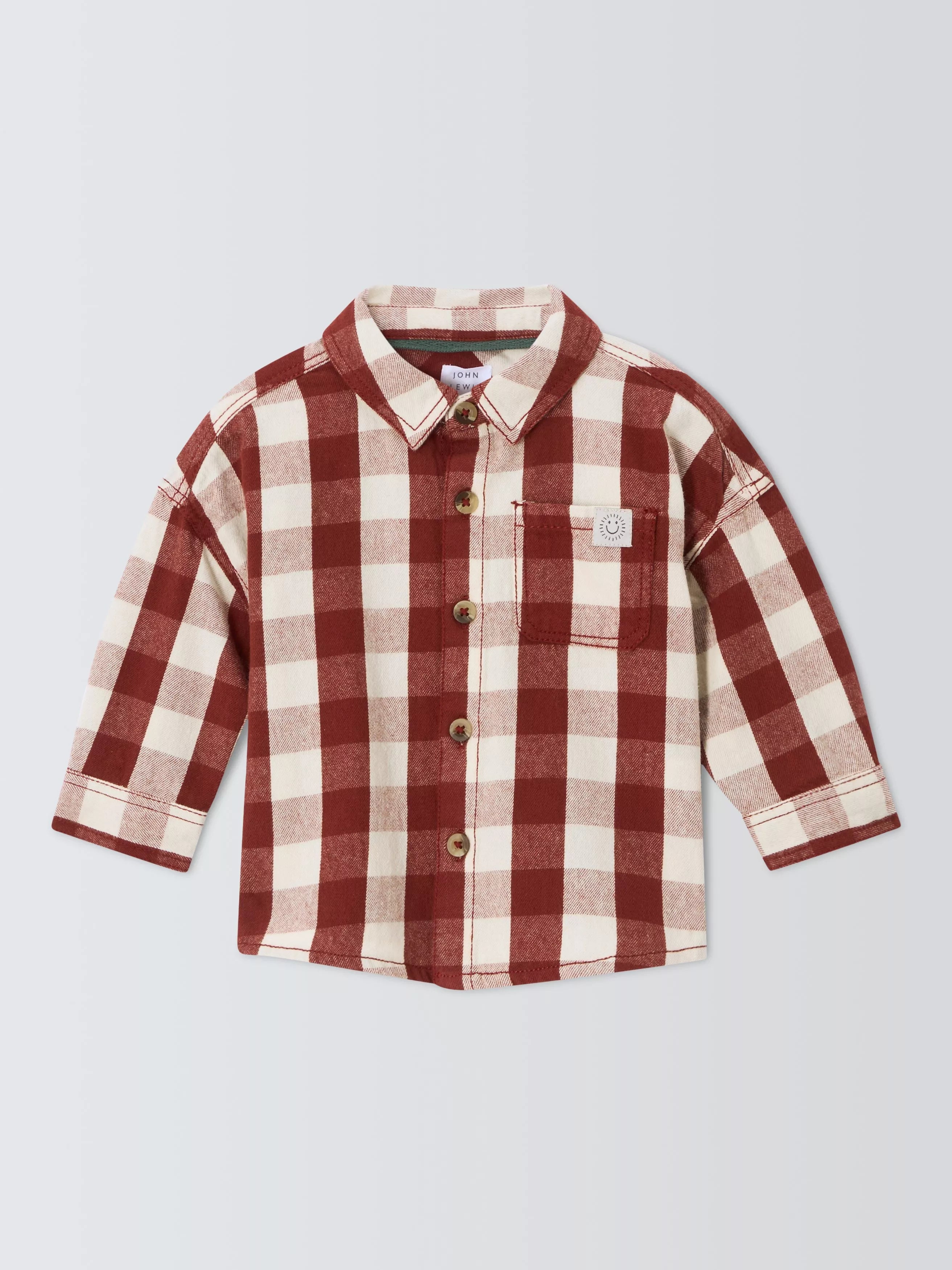 John Lewis Baby Cotton Check Shirt - McGrocer