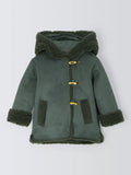 John Lewis Baby Sherpa Duffle Coat, Green - McGrocer