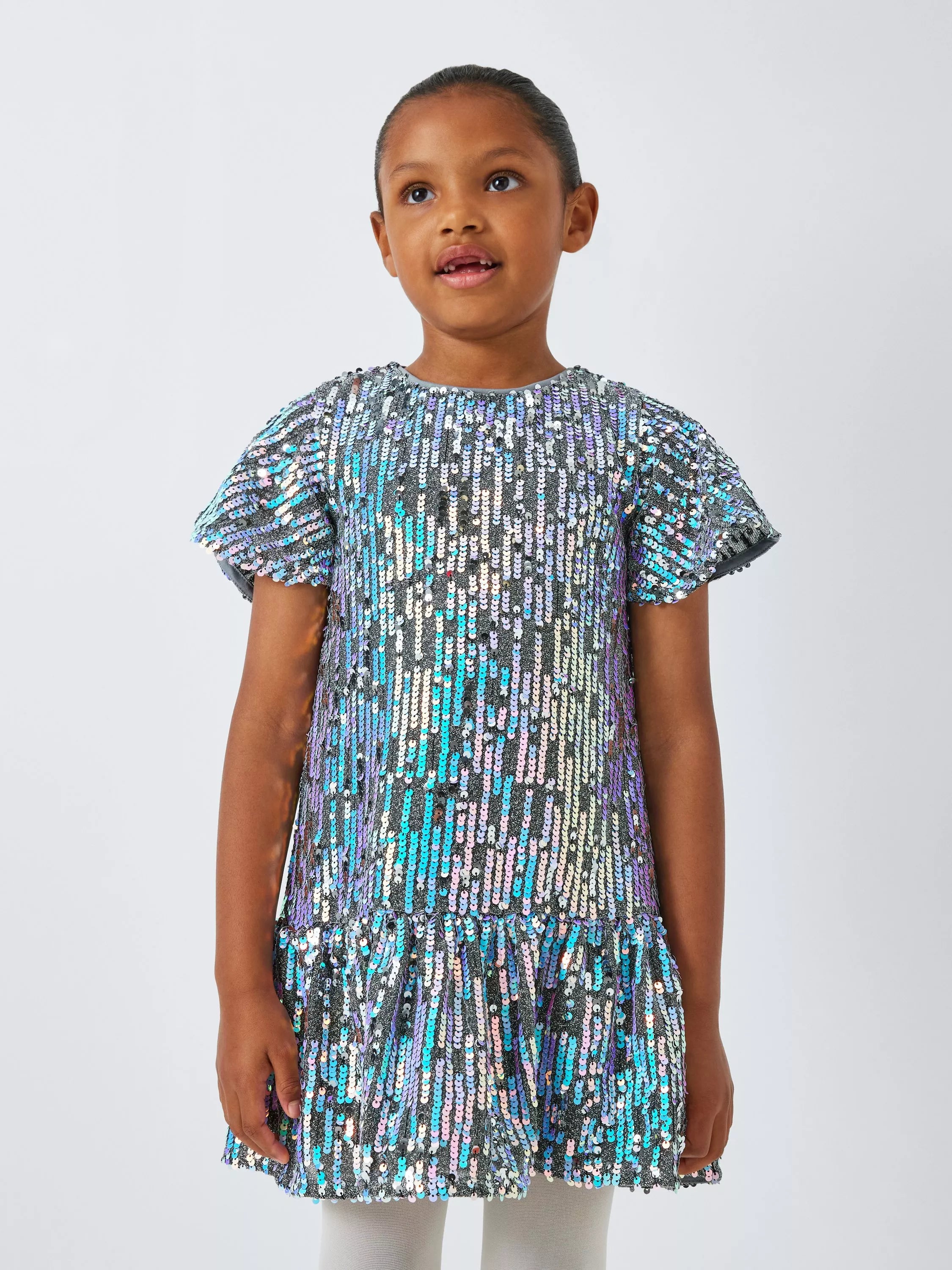 John Lewis Kids' Iridescent Sequins Party Dress, Multi - McGrocer