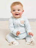 Mini Cuddles Baby Bear Stripe Sleepsuit, Blue - McGrocer