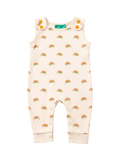 Little Green Radicals Baby Organic Cotton Rainbow Dungarees, Cream - McGrocer