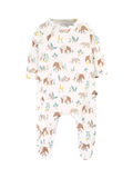 Frugi Baby Kimono Zip Organic Cotton Sleepsuit, Tapir Time - McGrocer
