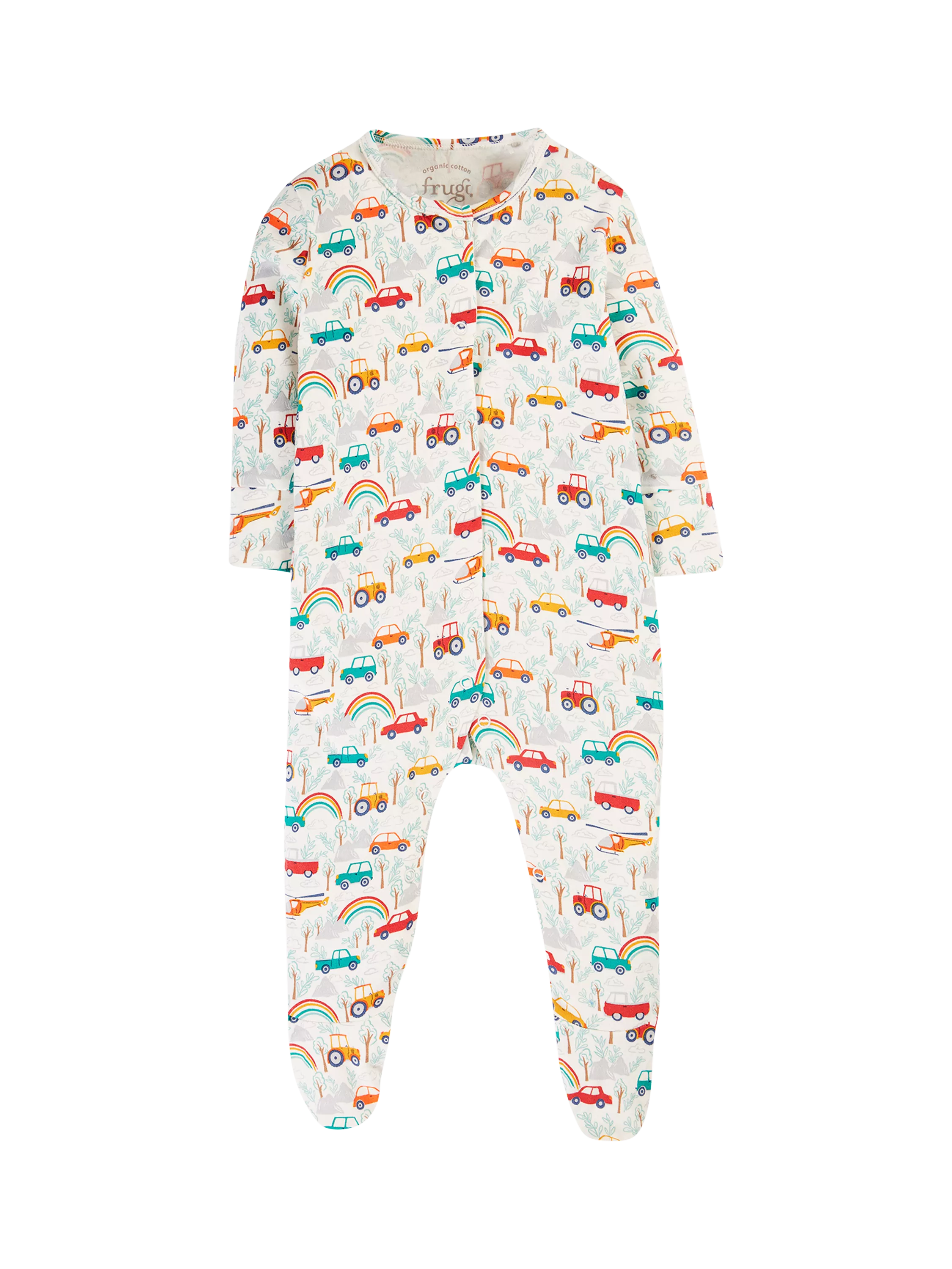 Frugi Baby Lovely Organic Cotton Bodysuit, Let's Go! - McGrocer