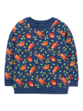 Frugi Kids' Organic Cotton Easy On Printed Jumper, Navy/Multi - McGrocer
