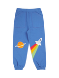 Frugi Kids' Applique Joggers, Blue/Multi - McGrocer
